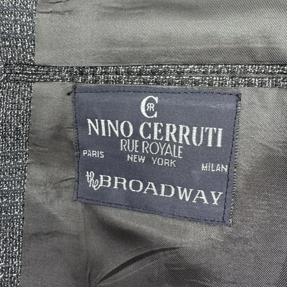 Vintage Nino Cerruti Rue Royale Plaid Blazer Sport Coat Blue‎ Gray 44R